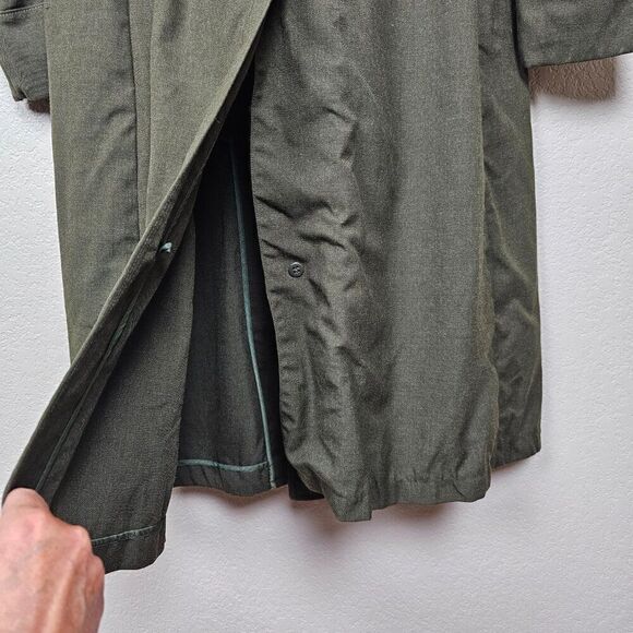 Overcoat Wool Serge Green Men's 38L USMC Marine Core Army Trench Coat Vintage - Picture 10 of 15